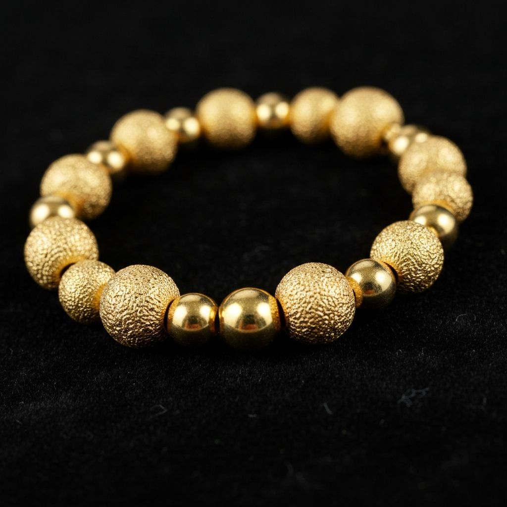 Gold Beaded Bracelet - Thumbnail 2